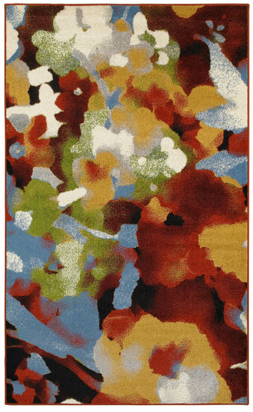 8' x 9' Red Abstract Radiant Area Rug