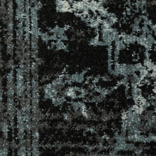 5' x 7' Black Distressed Abstract Area Rug