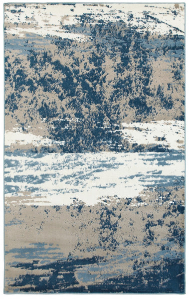 5' x 7' Beige and Blue Scenic Area Rug