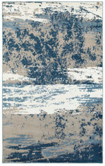 8' x 10' Beige and Blue Scenic Area Rug