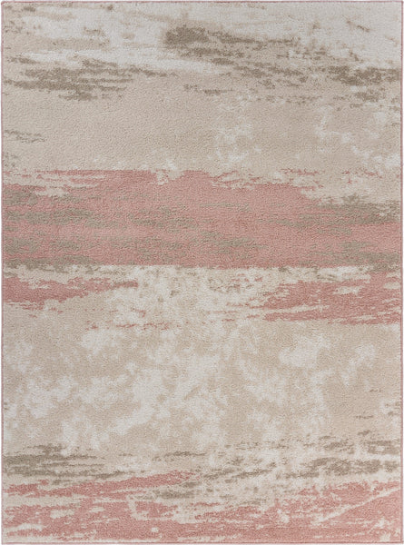 8' x 10' Blush and Beige Abstract Strokes Area Rug