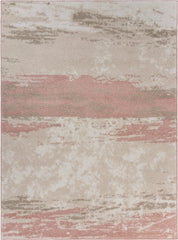 8' x 10' Blush and Beige Abstract Strokes Area Rug