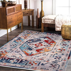 10' x 13' Multicolored Boho Chic Area Rug