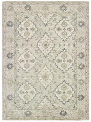 5' x 8' Pale Green and Cream Decorative Area Rug