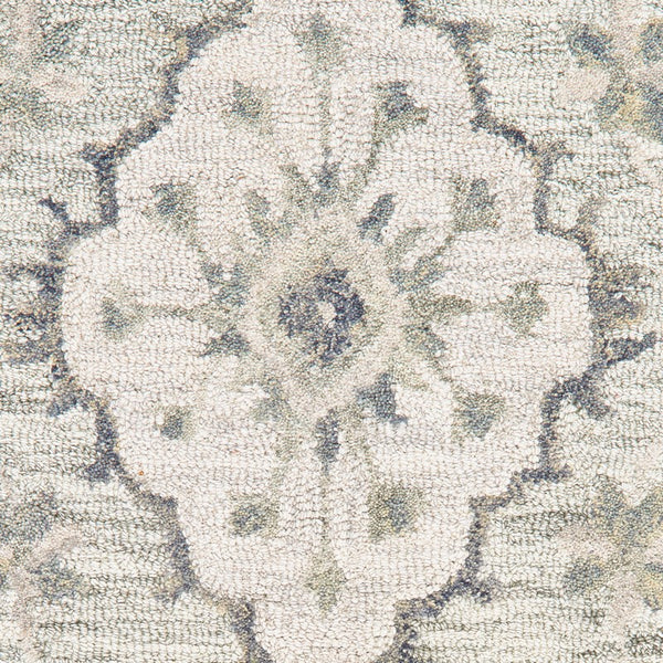 5' x 8' Pale Green and Cream Decorative Area Rug
