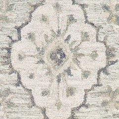 5' x 8' Pale Green and Cream Decorative Area Rug