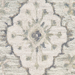 8' x 10' Pale Green and Cream Decorative Area Rug