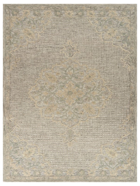 8' x 10' Beige Distressed Floral Area Rug