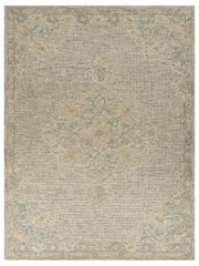 8' x 10' Beige Distressed Floral Area Rug