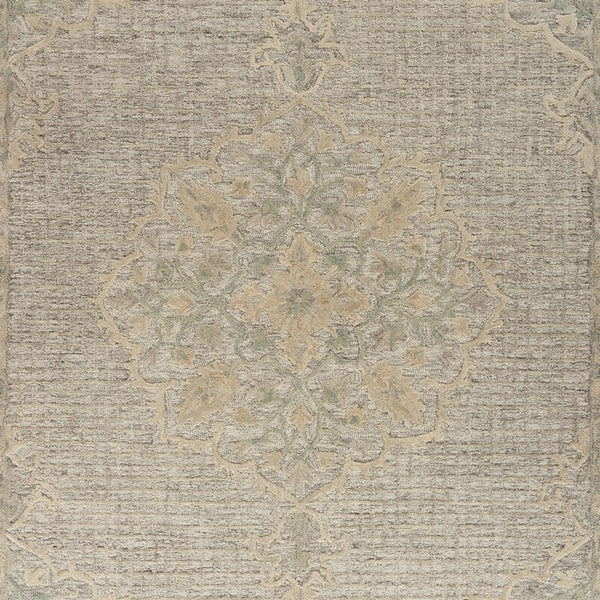 8' x 10' Beige Distressed Floral Area Rug
