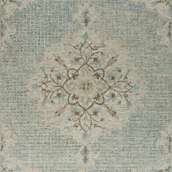 5' x 8' Blue and Beige Flor Medallion Area Rug