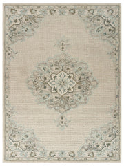 8' x 10' Ivory Distressed Floral Area Rug