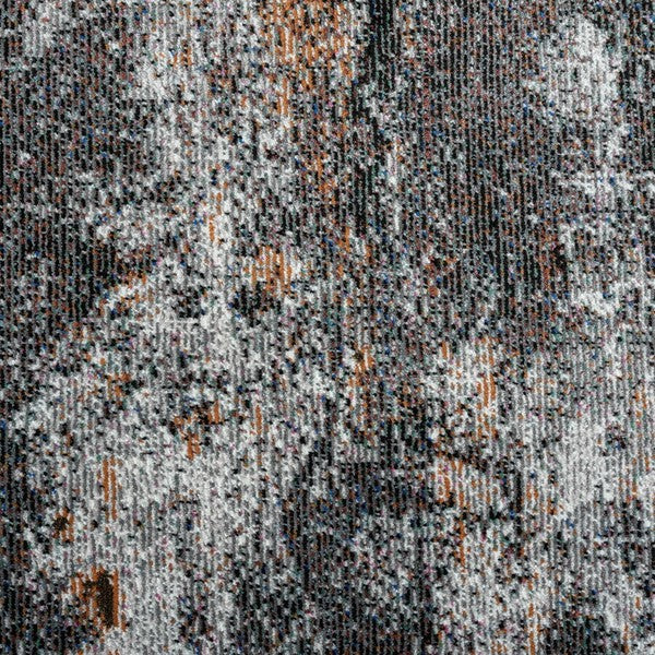 8' x 10' Gray And Orange Storm Area Rug