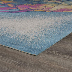 5' x 8' Blue Coral Fish Indoor Outdoor Scatter Rug