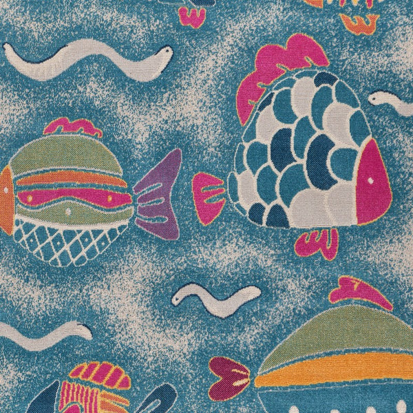 5' x 8' Blue Playful Fish Indoor Outdoor Area Rug
