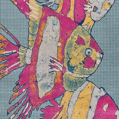 2' x 3' Pink Fish Trio Indoor Outdoor Scatter Rug