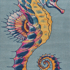 5' x 8' Blue Seahorse Indoor Outdoor Area Rug
