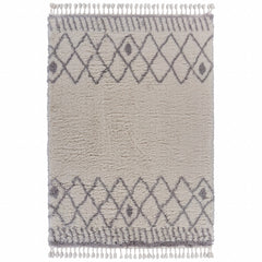 5' x 7' Gray Geometric Bohemian Area Rug