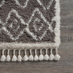 5' x 7' Dark Gray Boho Chic Area Rug