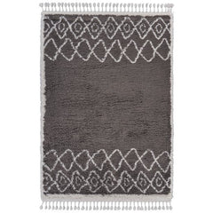 8' x 10' Dark Gray Geometric Bohemian Area Rug