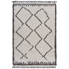 8' x 10' Cream and Gray Geometric Fringe Area Rug