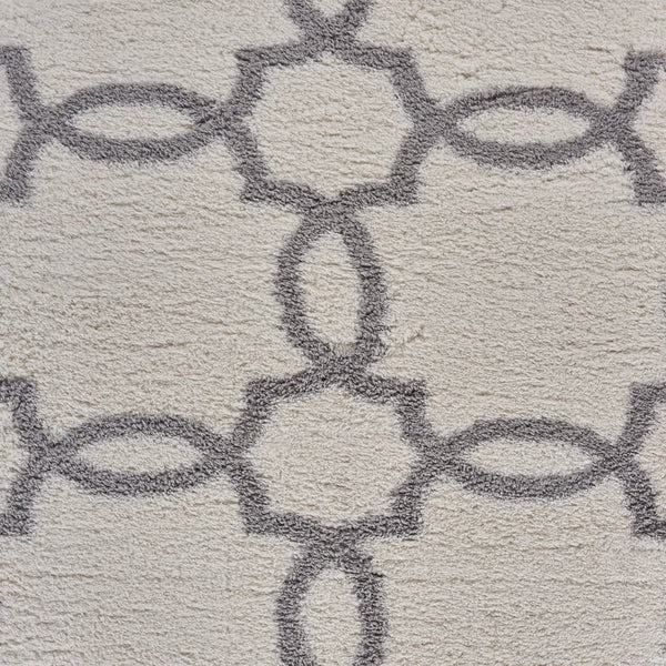 8' x 10' Cream and Gray Trellis Area Rug