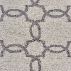 8' x 10' Cream and Gray Trellis Area Rug
