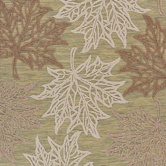 5' x 7' Tan Maple Leaf Indoor Outdoor Area Rug