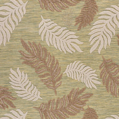 5' x 7' Tan Tropical Sprigs Indoor Outdoor Area Rug