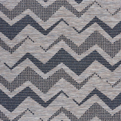 8' x 10' Navy Zig Zag Indoor Outdoor Area Rug