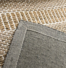 5' x 7' Tan Geometric Striped Area Rug