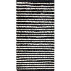 5' x 7' Black and White Classic Striped Area Rug
