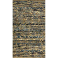 7' x 9' Blue and Tan Braided Stripe Area Rug