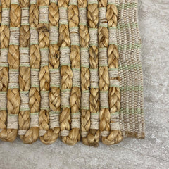 2' x 5' Tan and Sage Checkered Area Rug