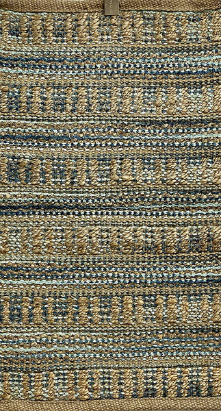 2' x 5' Tan and Seafoam Reversible Jute Area Rug