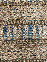 2' x 5' Tan and Seafoam Reversible Jute Area Rug