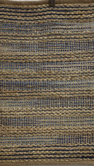 2' x 5' Navy and Tan Braided Jute Area Rug