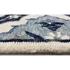 5' x 7' Blue and Cream Floral Trellis Area Rug