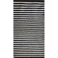 3' x 4' Black and White Classic Striped Area Rug