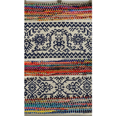 3' x 4' Multicolored Geometric Chindi Area Rug