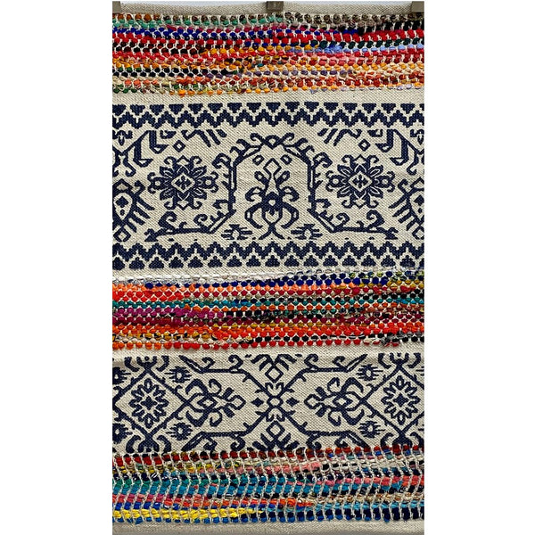 3' x 5' Multicolored Geometric Chindi Area Rug