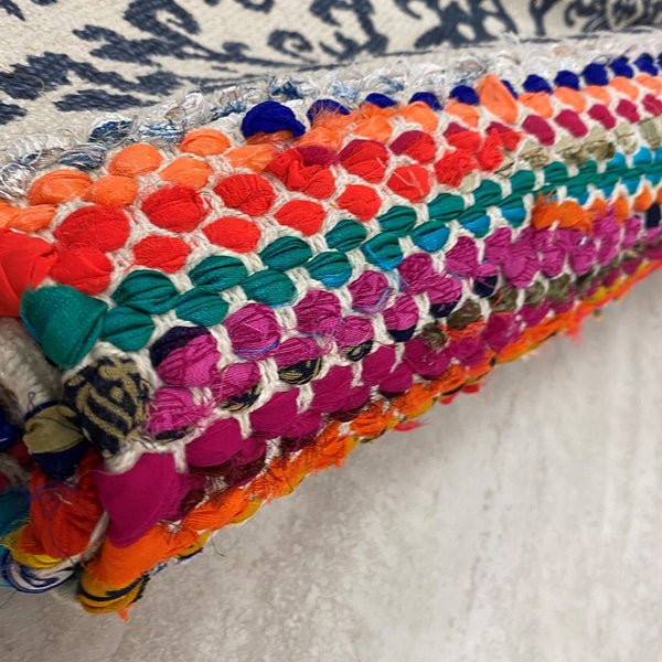 3' x 5' Multicolored Geometric Chindi Area Rug