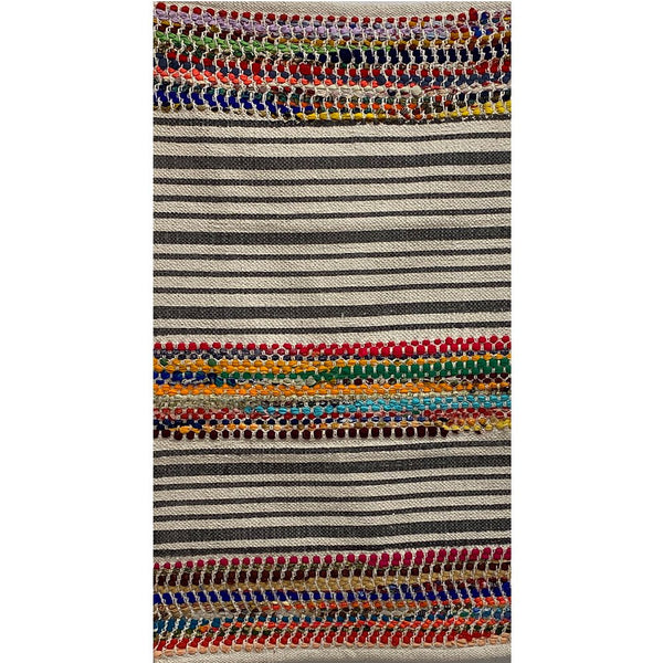 2' x 3' Multicolored Striped Chindi Scatter Rug