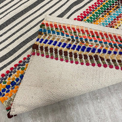 3' x 4' Multicolored Striped Chindi Area Rug
