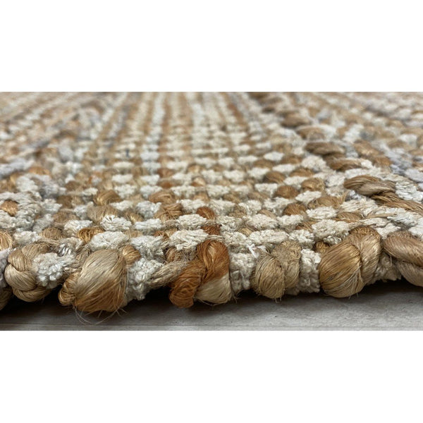2' x 3' Gray and Tan Braided Stripe Scatter Rug