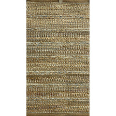 3' x 4' Soft Blue and Tan Braided Stripe Area Rug
