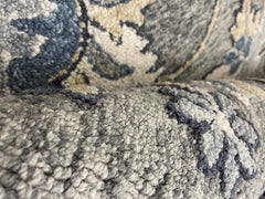 7' Round Gray Intricate Jacobean Area Rug