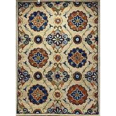 7' x 9' Cream Traditional Floral Area Rug