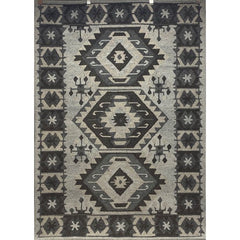 7' x 9' Gray and Ivory Classic Decorative Area Rug
