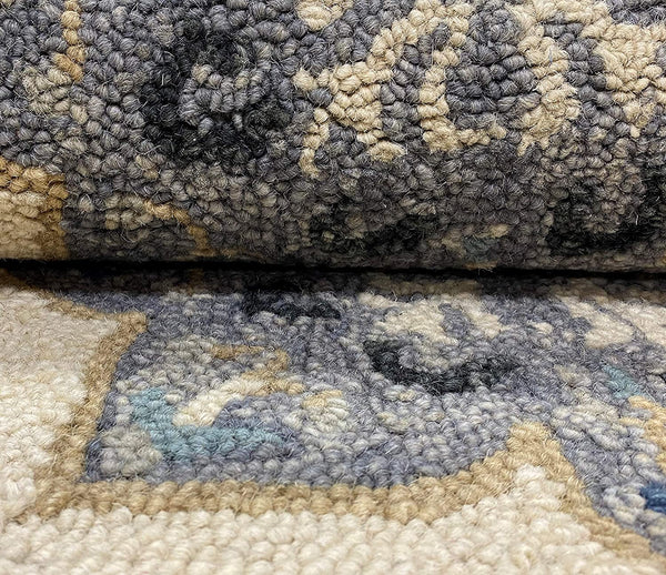 2' x 4' Cream and Gray Filigree Hearth Rug